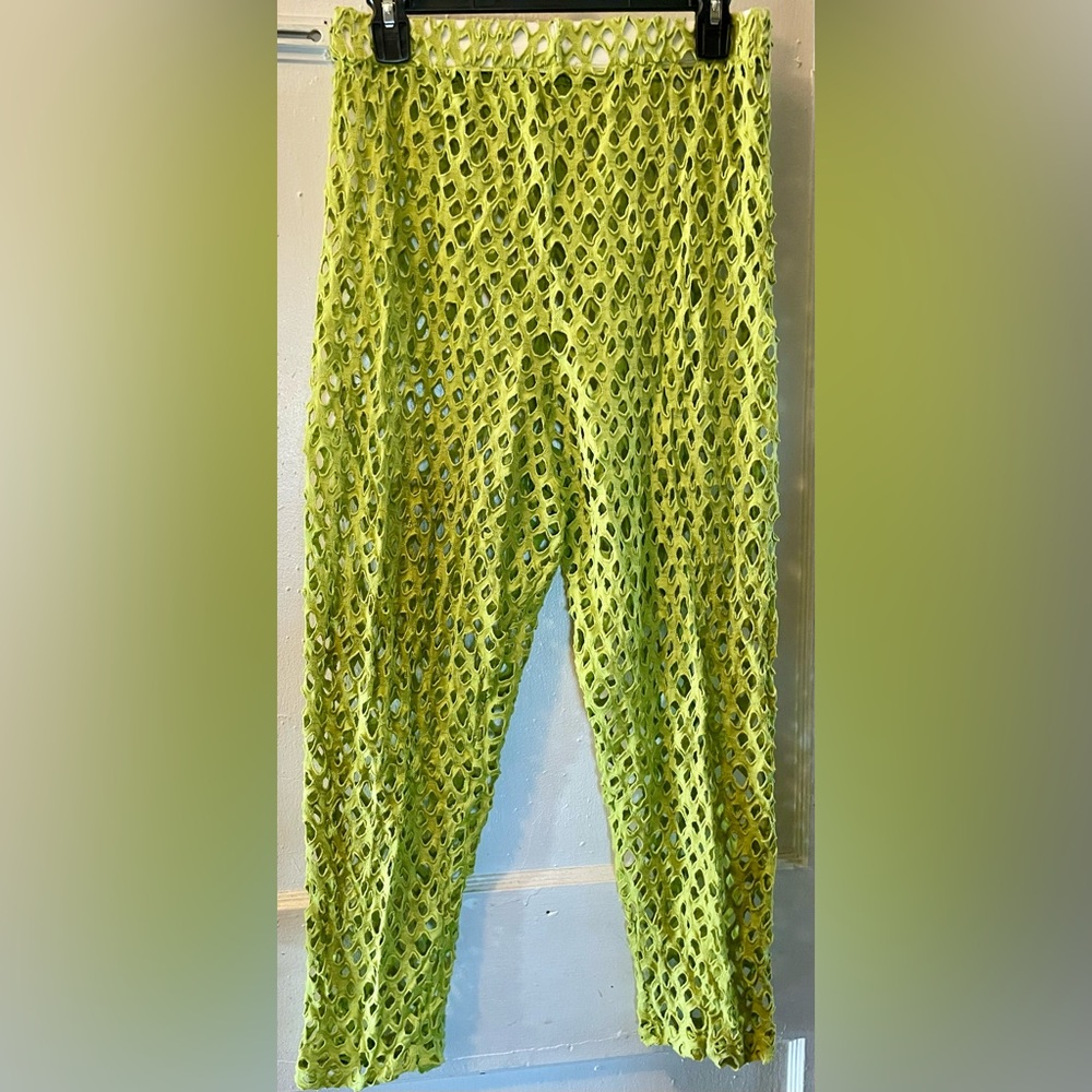 Lime Green Fishnet Pants